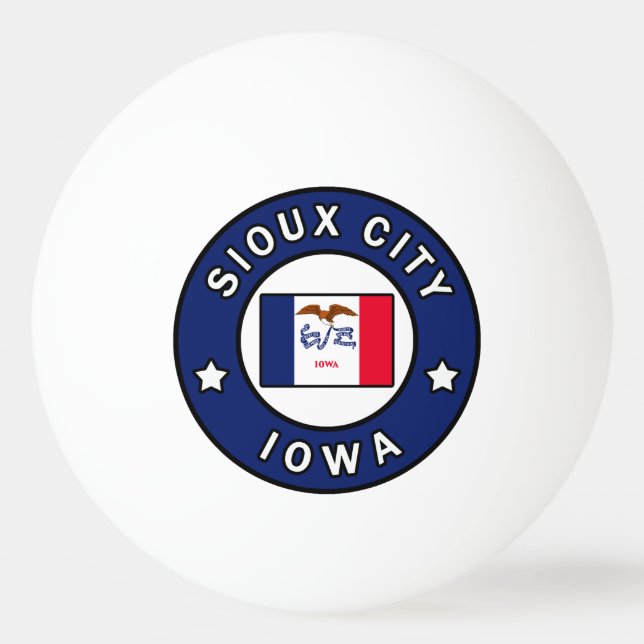 Sioux City Iowa Ping Pong Ball (Front)