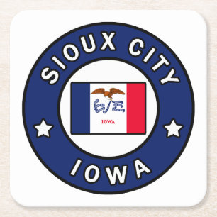 Sioux City Iowa Square Paper Coaster