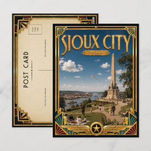 Sioux City Iowa Vintage Art Deco Golden Age Postcard