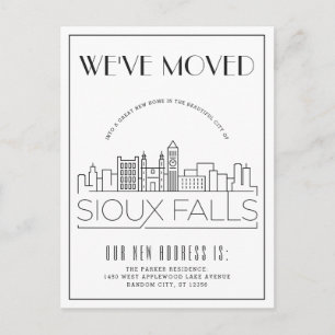 Sioux Falls Modern Deco   Change of Address Announcement Postcard