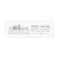 Sioux Falls, S. Dakota Stylised Skyline |