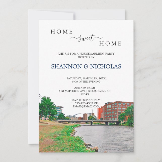 Sioux Falls Skyline Housewarming Invitation (Front)