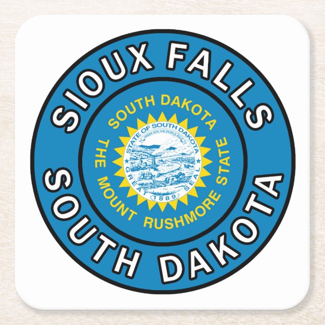 Sioux Falls South Dakota Square Paper Coaster (Front)