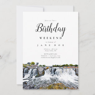 Sioux Falls Waterfall Birthday Weekend Invitation