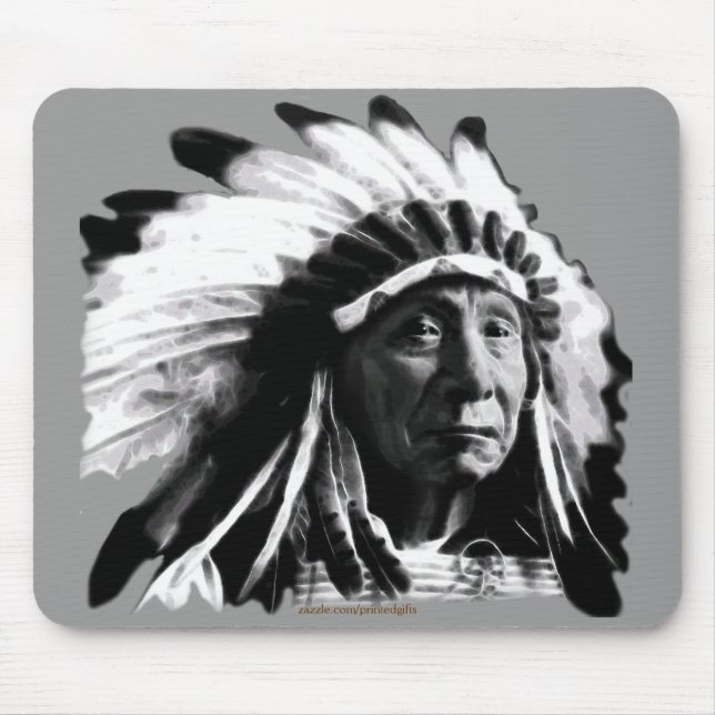 Sioux Historic Native American Chief Joseph Mouse Mat (Front)