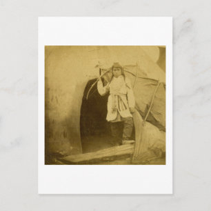 Sioux Hunter with Bow by Tee Pee Postcard