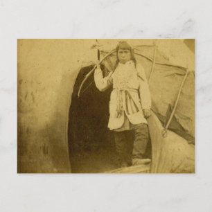 Sioux Hunter with Bow by Tee Pee Postcard