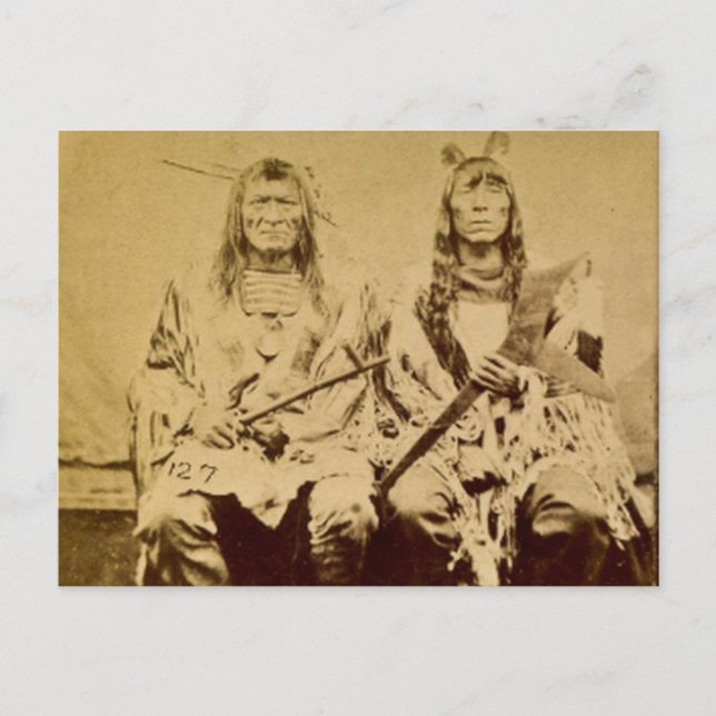 Sioux War Council Vintage Stereoview Postcard (Front)