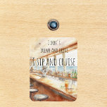 Sip and Cruise Beer Funny Door Marker Magnet<br><div class="desc">This design was created though digital art. It may be personalised in the area provided or customising by choosing the click to customise further option and changing the name, initials or words. You may also change the text colour and style or delete the text for an image only design. Contact...</div>