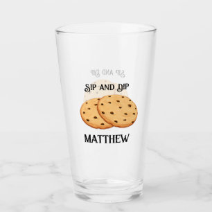 Sip and Dip Personalised Milk and Cookies Glass