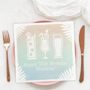 Sip and Dip Pool Party Birthday Party Napkin