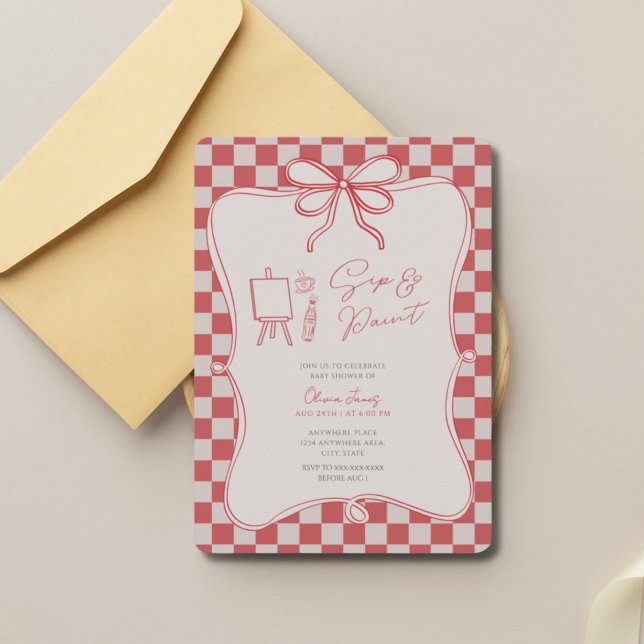 Sip and paint baby shower invitation (Creator Uploaded)