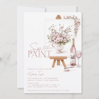 Sip And Paint Bridal Shower Invitation