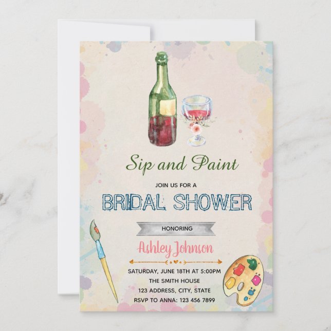 Sip and paint party invitation (Front)