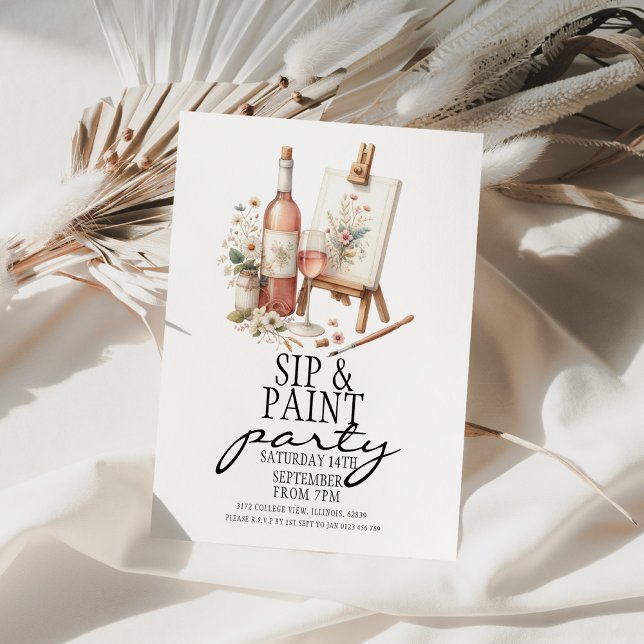 Sip and Paint Party Invitation (Creator Uploaded)