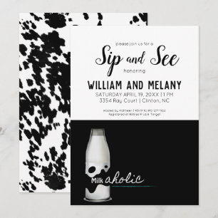 Sip and See: A "Milkaholic" Coed Baby Shower Invitation