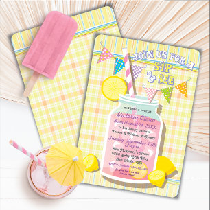 Sip and See Baby Mason Jar Invitation