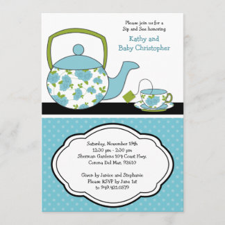 Sip and See Baby Shower Invitation