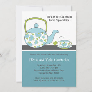 Sip and See Baby Shower Invitation