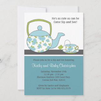 Sip and See Baby Shower Invitation