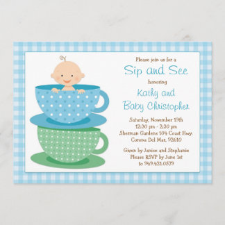 Sip and See Baby Shower Invitation