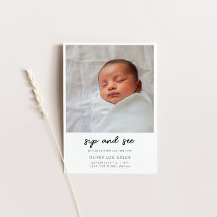 Sip and See Baby Shower Invitation