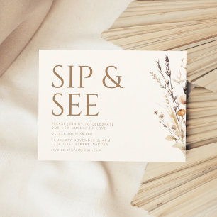 Sip and See Baby Shower Invite Postcard