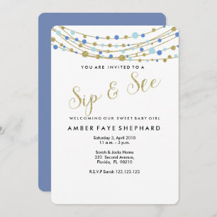 Sip and See invite, new baby, welcome party Invitation
