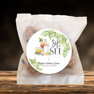 Sip and See Meet The Baby Classic Round Sticker