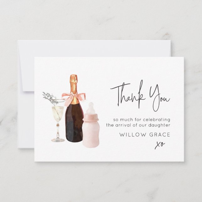 Sip and See New Baby Customisable Thank You Card (Front)