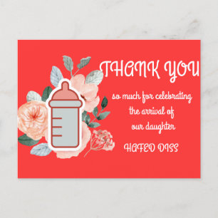 Sip and See New Baby Customisable Thank You Card