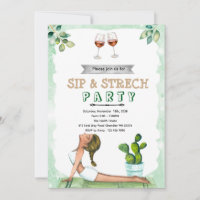 Sip and Stretch Wine and Yoga invitation