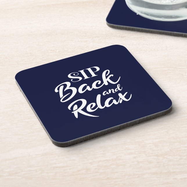 Sip Back and Relax Blue Coaster (Left Side)