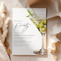 Sip Back & Party | Funny Martini Birthday