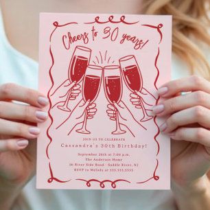 Sip & Celebrate: 30 Years Birthday Invitation