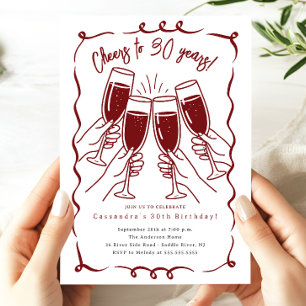 Sip & Celebrate: 30 Years Birthday  Invitation