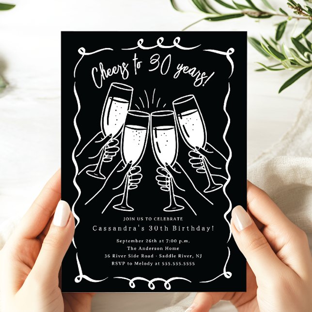 Sip & Celebrate: 30 Years Birthday  Invitation (Creator Uploaded)