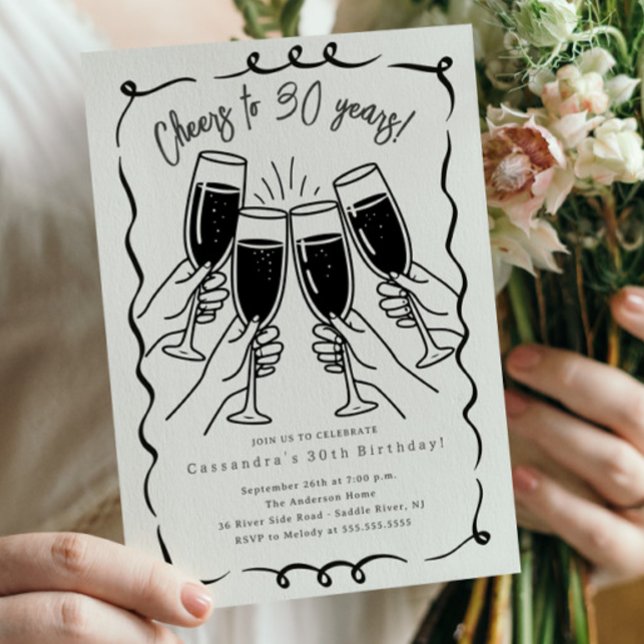 Sip & Celebrate: 30 Years Birthday  Invitation (Creator Uploaded)