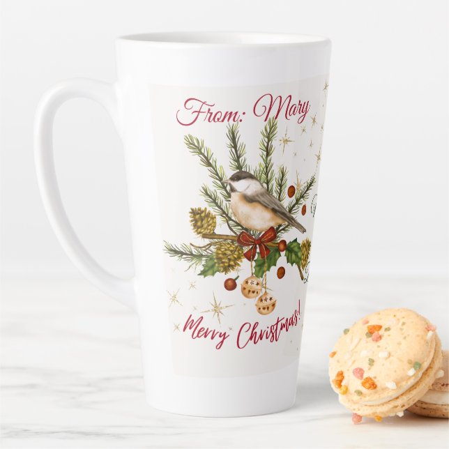 Sip & Cherish: Your "Postcard" Christmas Mug;  Latte Mug (In Situ)