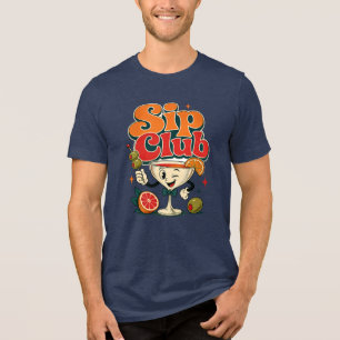 Sip Club Retro Cocktail Tri-Blend Shirt