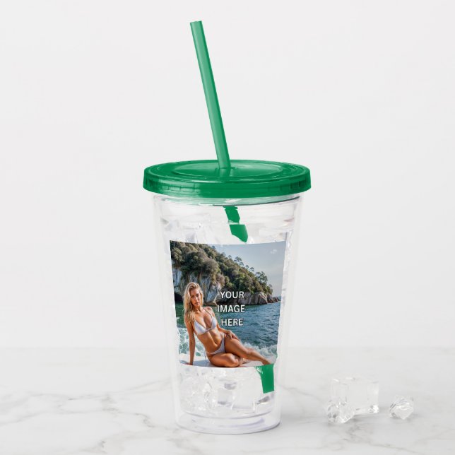 SIP! 🥤 Custom Acrylic Tumbler with Straw Design (Front Ice)
