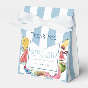 Sip & Dip Pool Party Umbrella Blue Bridal Shower Favour Box