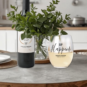 Sip Happens Divorce Stemless Wine Glass