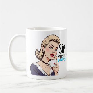 Sip Happens Glamourous Retro Sarcastic Tea and Coffee Mug