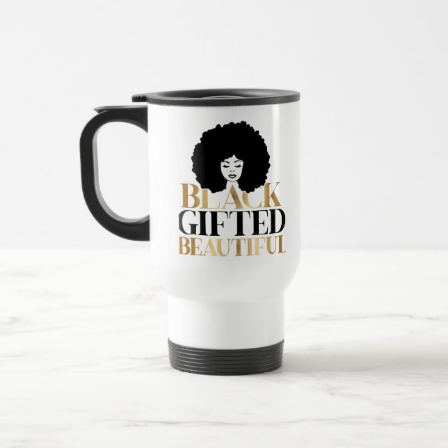 Sip in Style – Celebrate Black Gifted and Beautifu Travel Mug (Left)