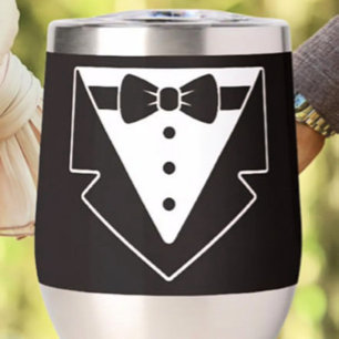 Sip in Style – Tuxedo Stemless Wine Tumbler