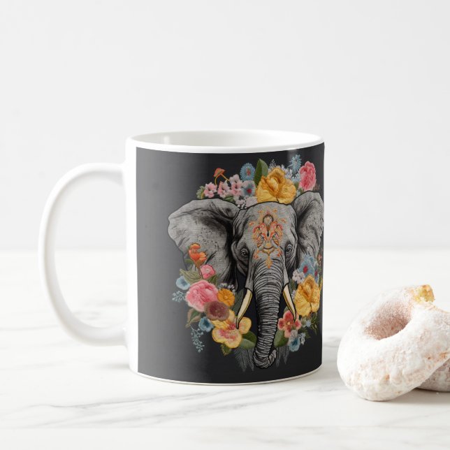 Sip in Style with Elegant Elephant Mugs  (With Donut)