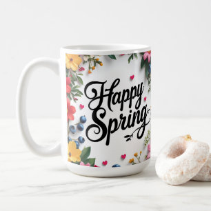Sip into Spring: 'HAPPY SPRING' Coffee Mug
