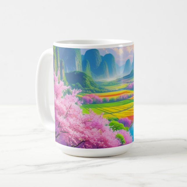 "Sip Into Spring – Scenic Blossom  Coffee Mug (Front Left)
