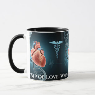 "Sip of Love: Where Science Meets Heart" Mug